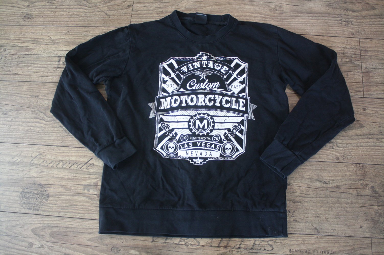 Smog Vintage Langarmshirt Pullover M Biker Skull Rocker Sweatshirt Herrenpulli Herrenpullover Sweatpullover