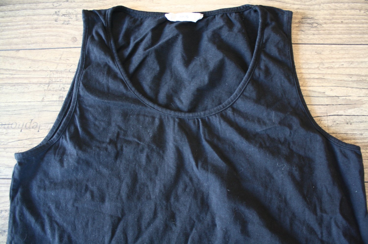 Mango Organic Cotton Trägerhemd Basic Shirt schwarz 40 Trägershirt Tanktop Trägerhemd