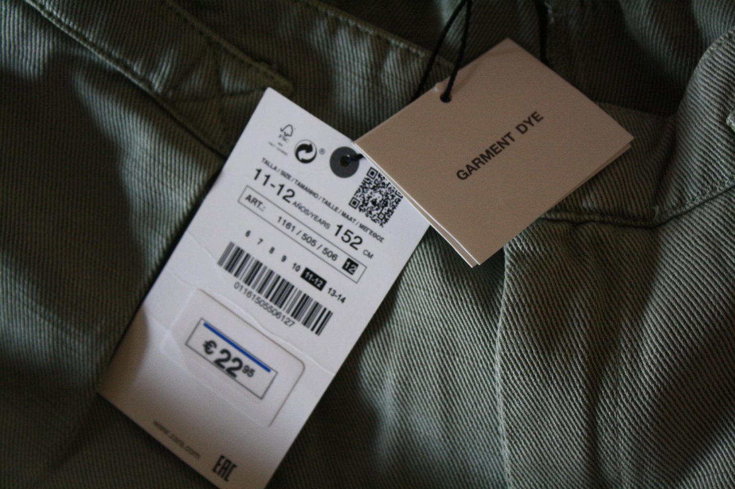 Zara Join Sommerhose mintgrün zartgrün Cargohose neu mit Etikett 164 