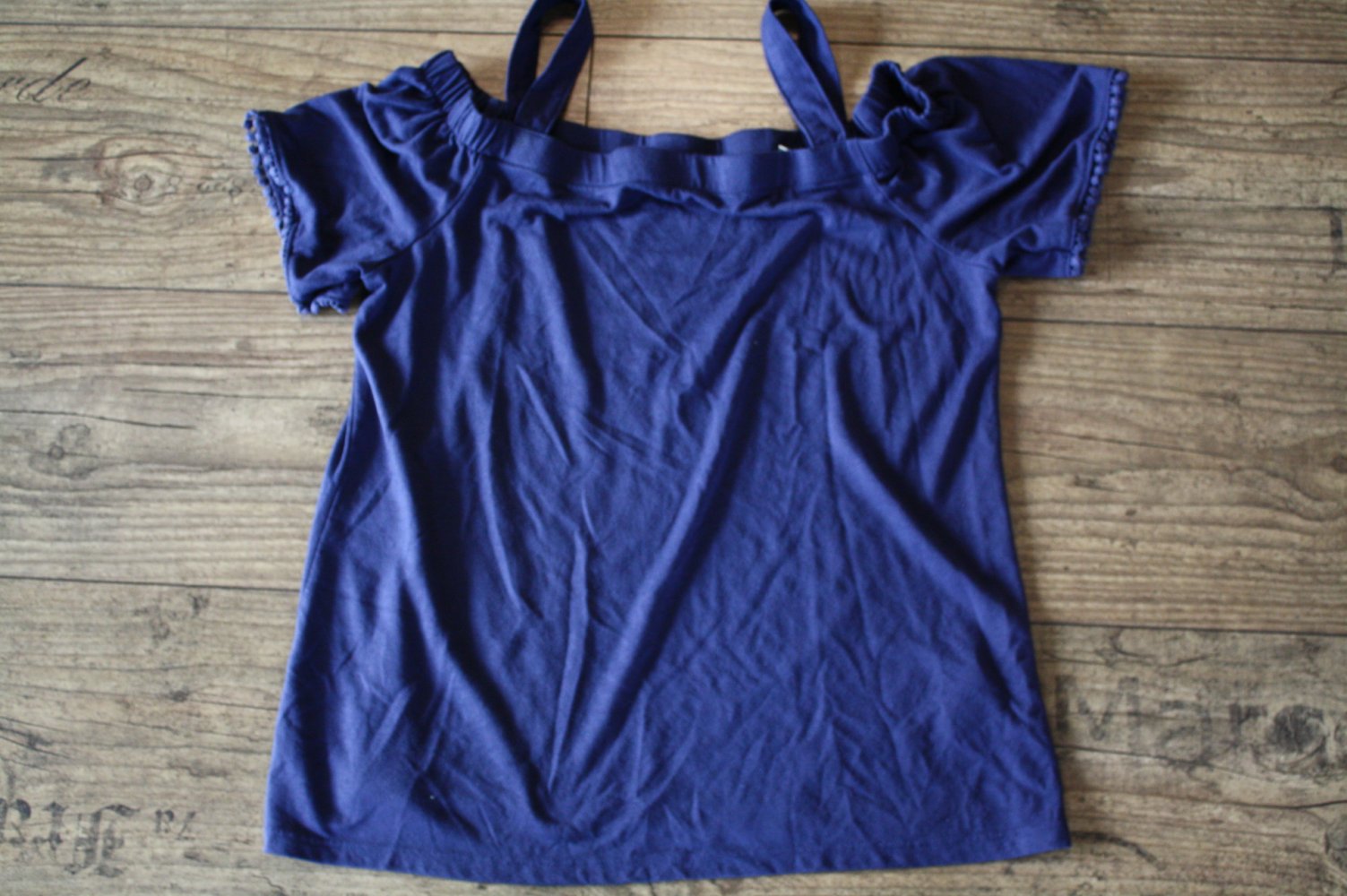 Lässiges Ethno Boho Sommershirt Trägershirt Coachella S 36 dunkelblau neuwertig