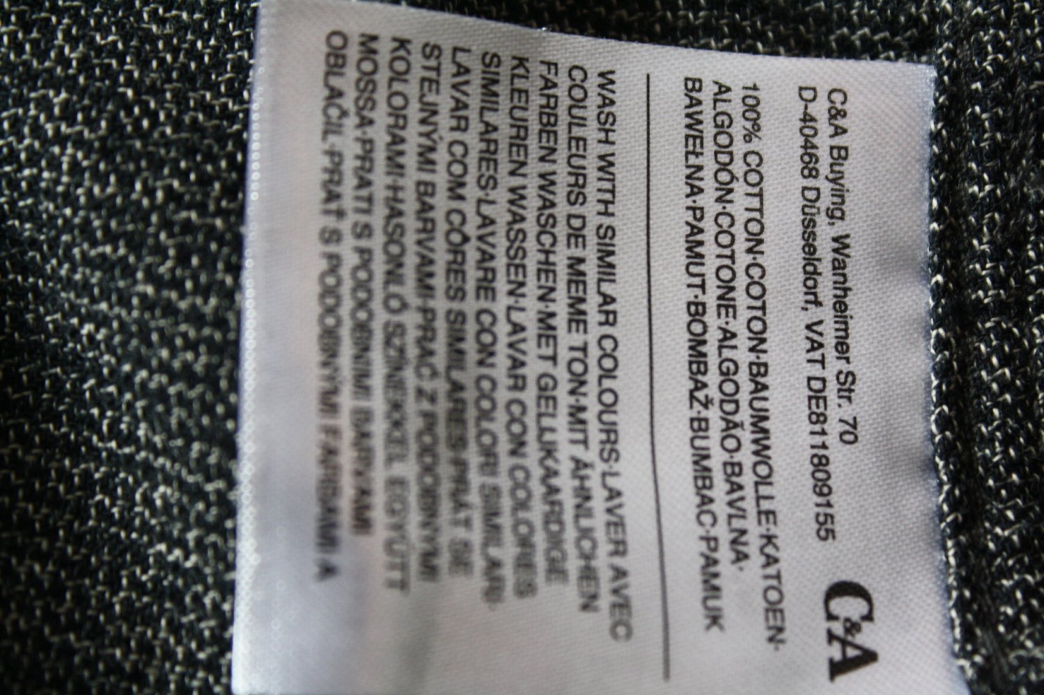 Nagelneues Herren Hemd C&A Regular Fit Grösse M dunkelgrau weich gekämmt