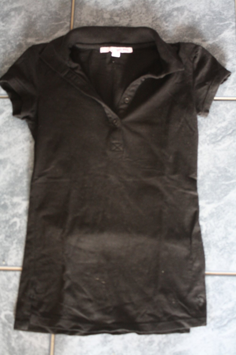 Tally Weijl Poloshirt Polo T-Shirt schwarz Vintage leicht 100 Baumwolle neuwertig Xs 34