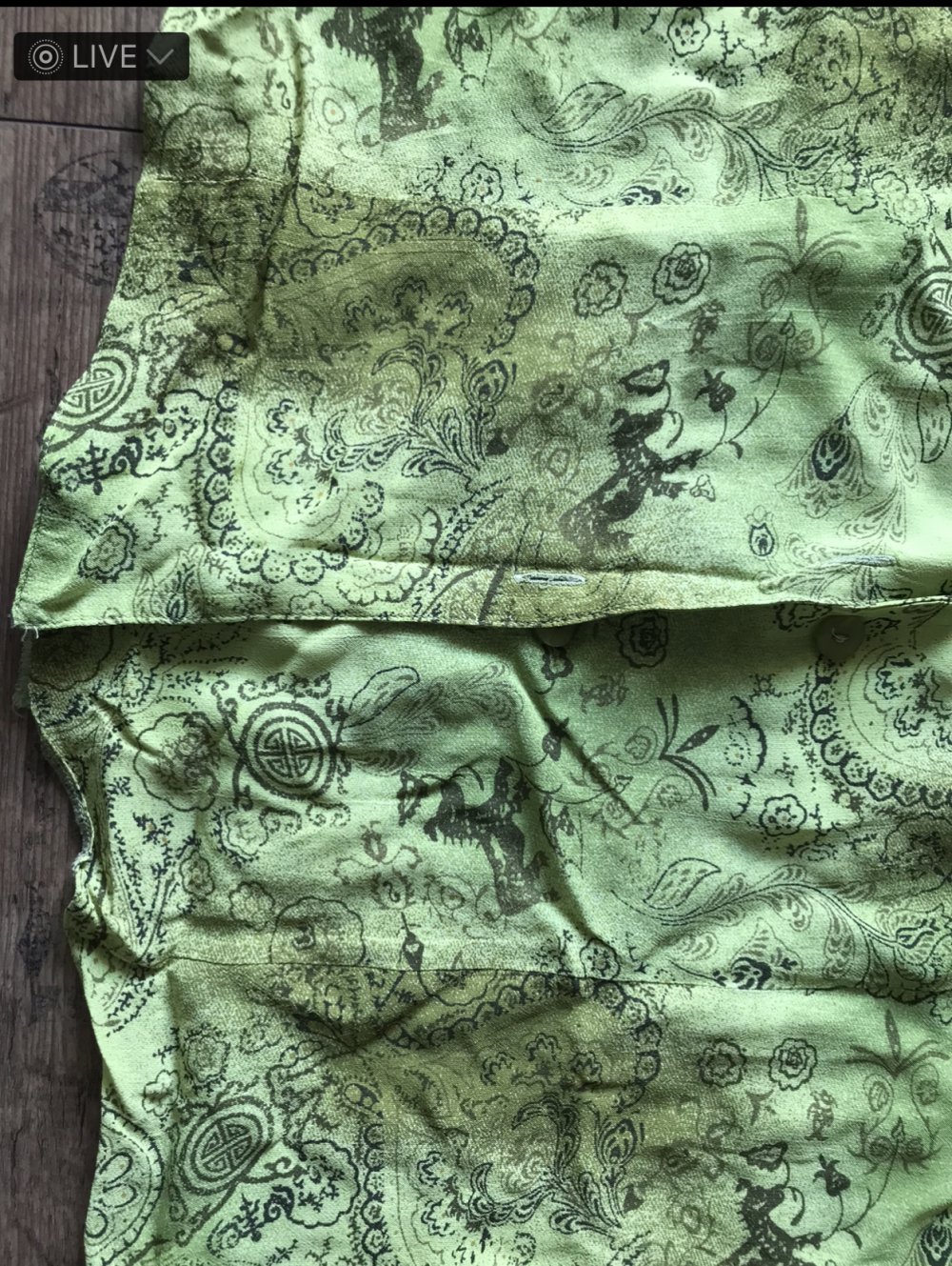 Grün gemaserte bunte Bluse Meshbluse Gypsy Goa Hippie Ethno Goa 42-44 mit Gürtel