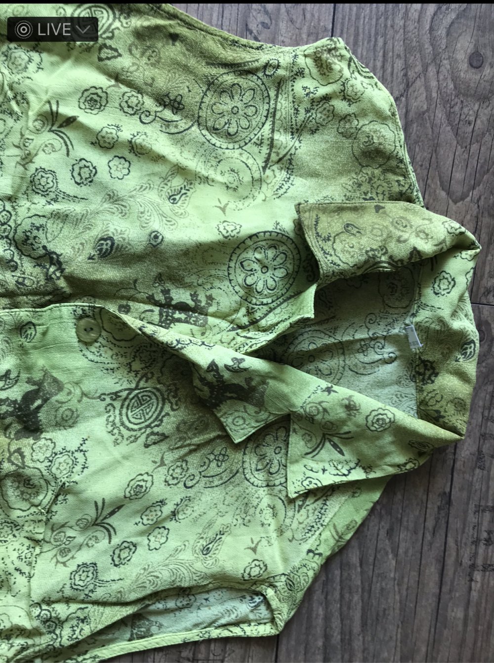 Grün gemaserte bunte Bluse Meshbluse Gypsy Goa Hippie Ethno Goa 42-44 mit Gürtel