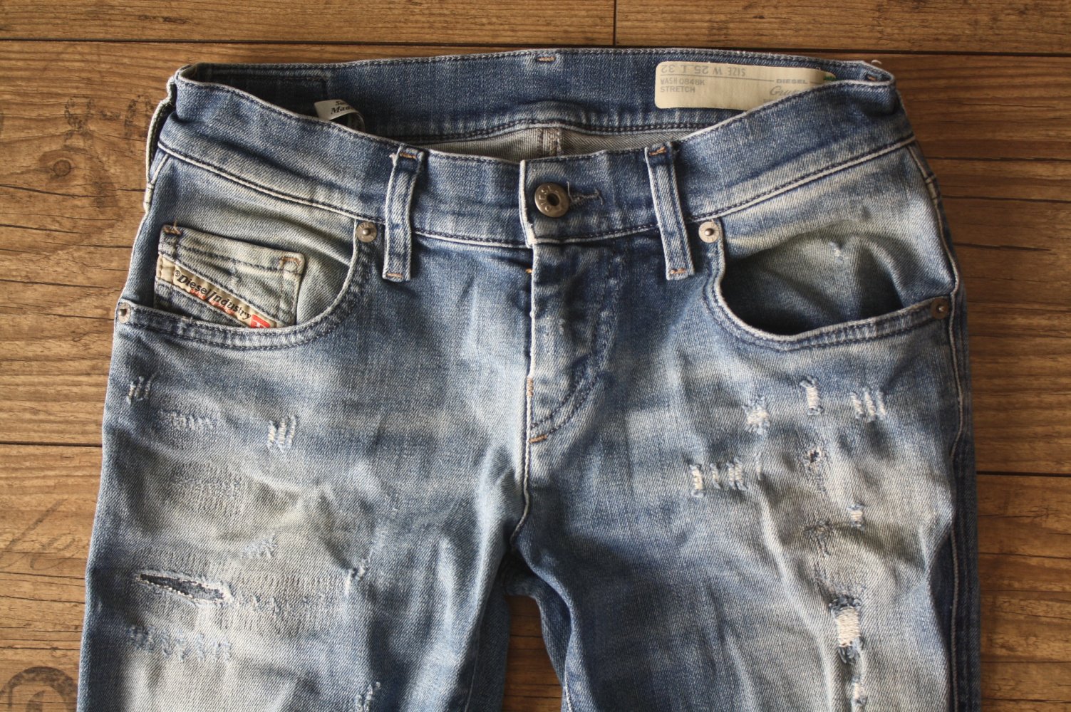 Diesel Grupee Jeans Deutschland Super Slim Skinny Low waist 25/32 Ripped jeans Bluejeans Distressed
