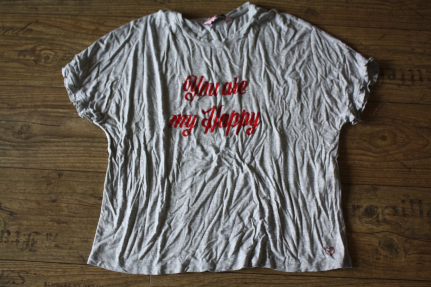 HUNKEMÖLLER graues lässiges bequemes Jersey Shirt Tshirt Rüschenärmel Homeshirt L XL
