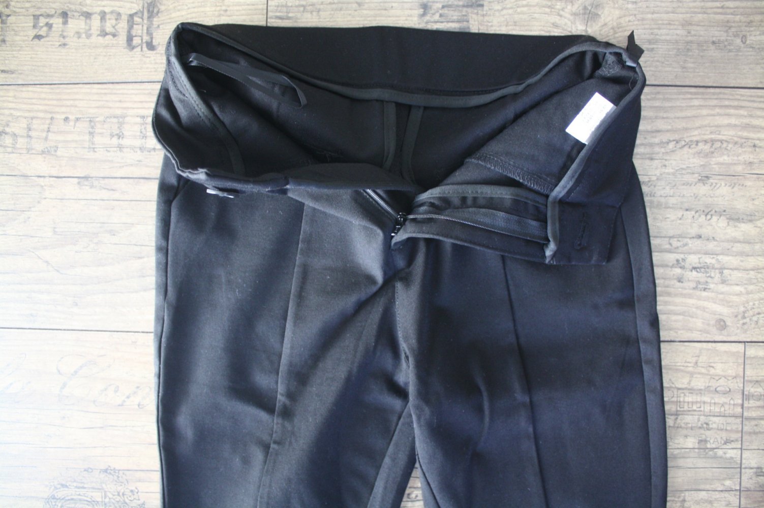 Super HighWaist Stretch Schlaghose mit Schlitz vorn Hose Flare Bootcut XS 34 Neu Anzughose Büro Business 