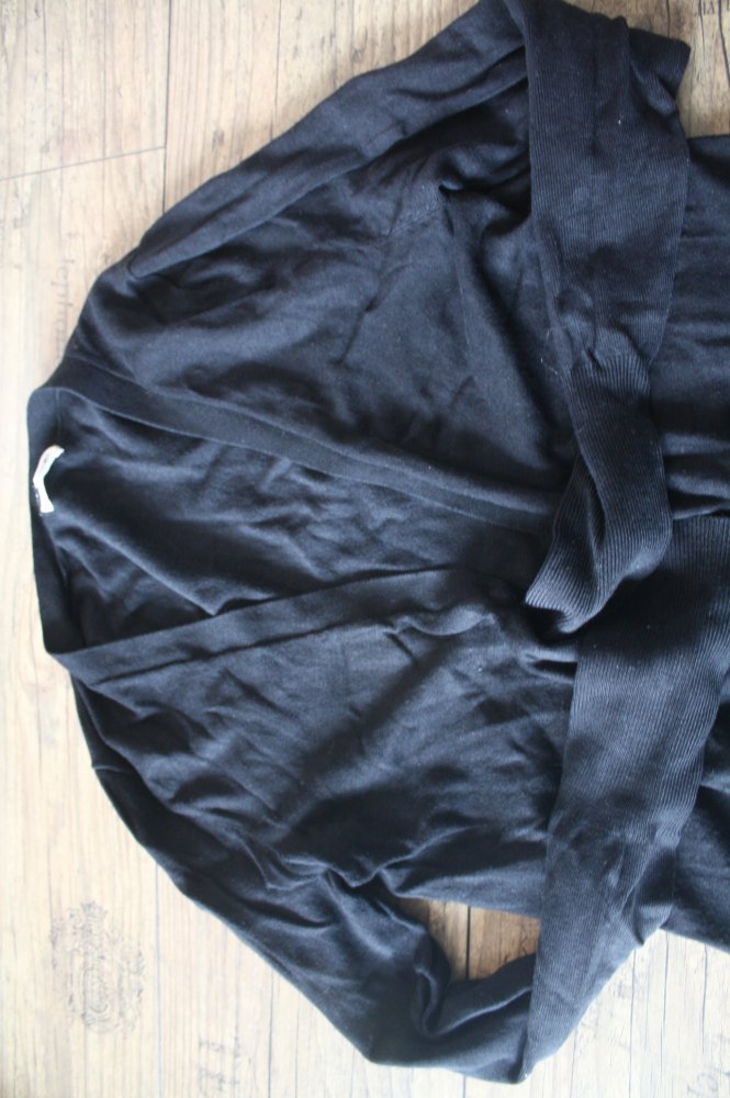 Tezenis Long Strickjacke Cardigan Fein Strick schwarz 34 36  Knöpfe Taschen Feinstrickjacke