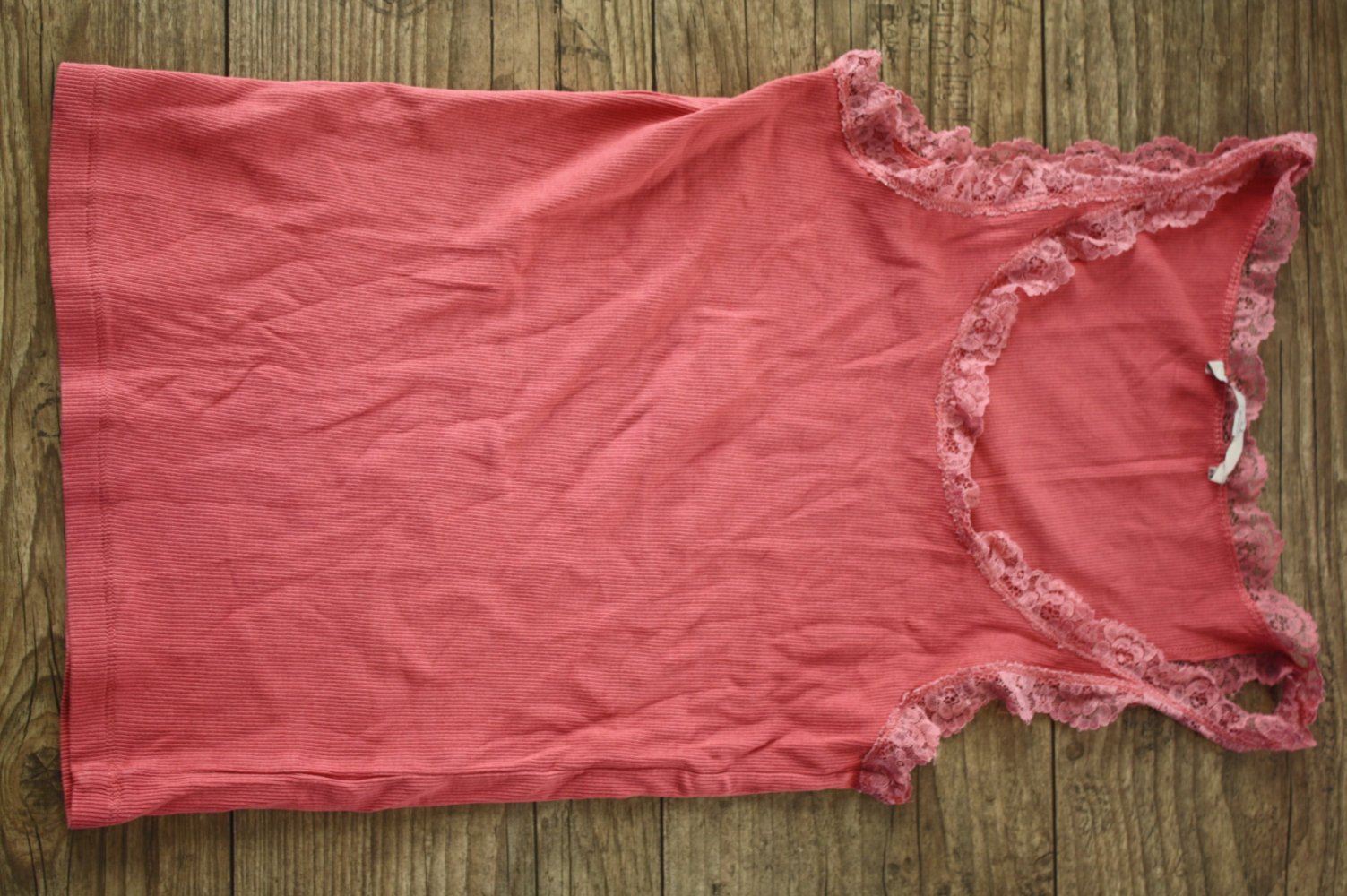Rippenshirt Rippentop Shirt mit Spitze Trägershirt Trägerhemd M 38 