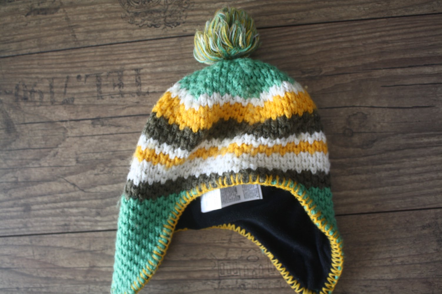 Jack Wolfskin bunte Wollmütze Kinder Grösse S Strickmütze Bommelmütze Grobstrickmütze Unisex Mädel oder Jungen