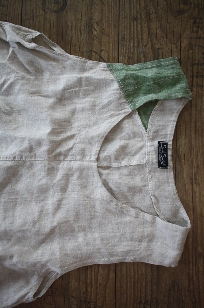 Sarah Santos Leinenshirt 100% Leinen Bluse Tshirt Zipfelbluse 40-42 Tunika 