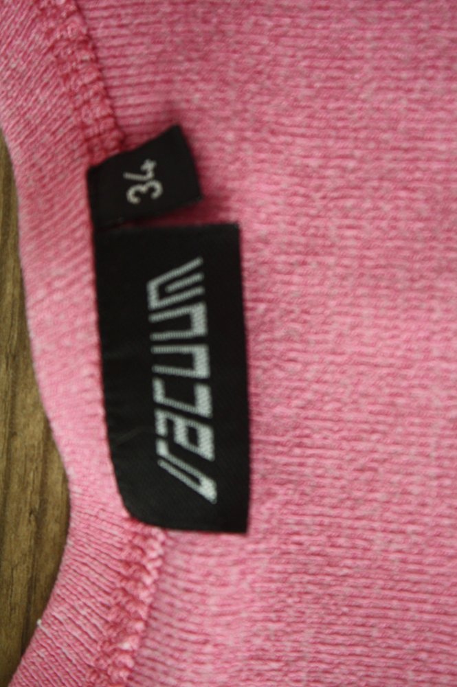 Rose dunkelrose  Strickpulli Vacuum Langarmshirt 3/4 arm Retroshirt 34 xs Vintage 90er Techno 2000er y2k