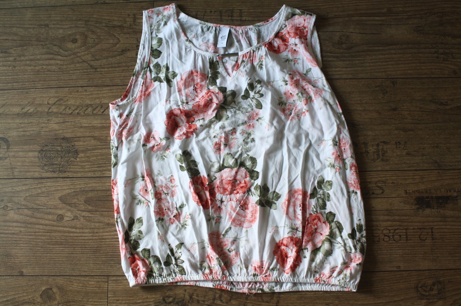 Just Anna  bunte Bluse Coachella Elfe leichte Sommerbluse mit Rosen geblümte Bluse M L 40 steht Drin L 