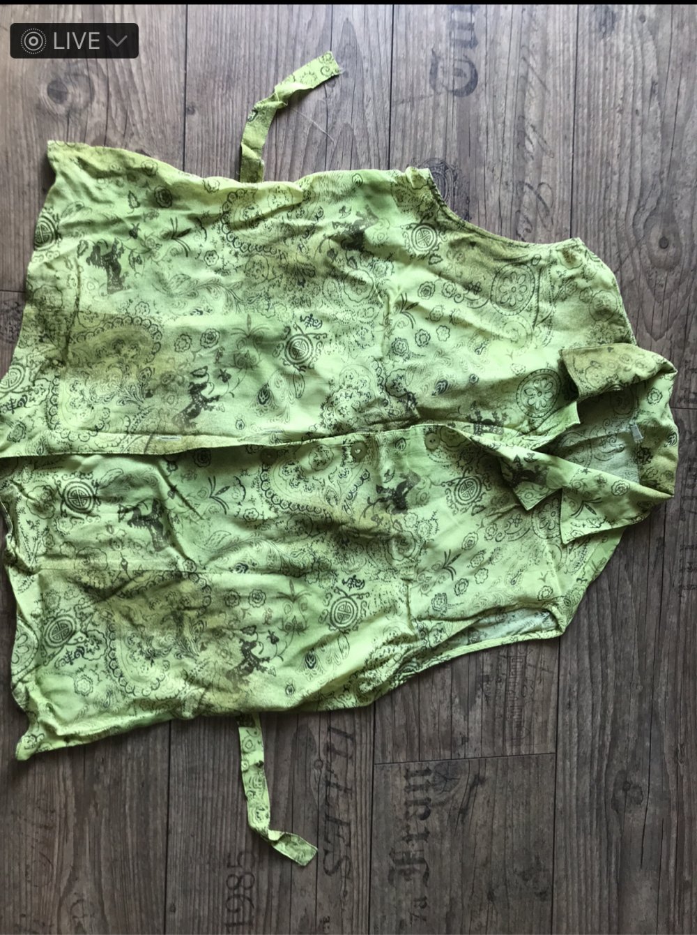 Grün gemaserte bunte Bluse Meshbluse Gypsy Goa Hippie Ethno Goa 42-44 mit Gürtel