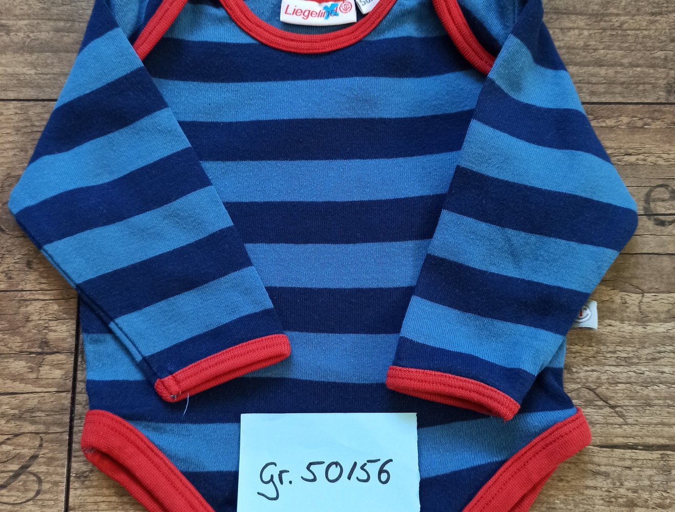 blau gestreifter langarm Body Gr 50-56
