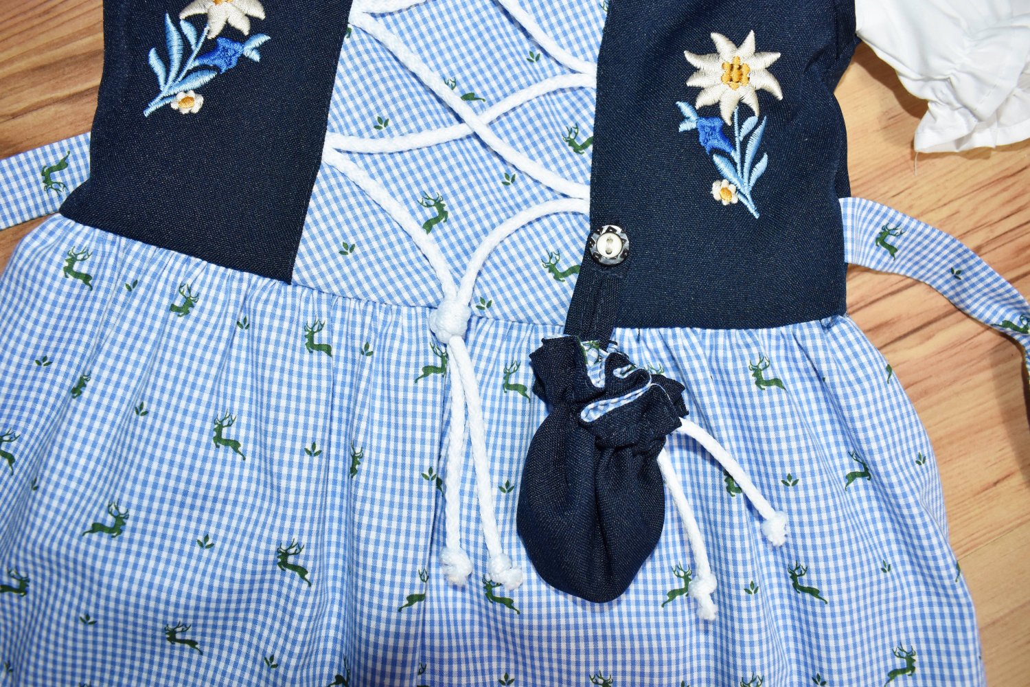 Madchen Dirndl Kinderdirndl Baby Blau Hirsch 74, 86