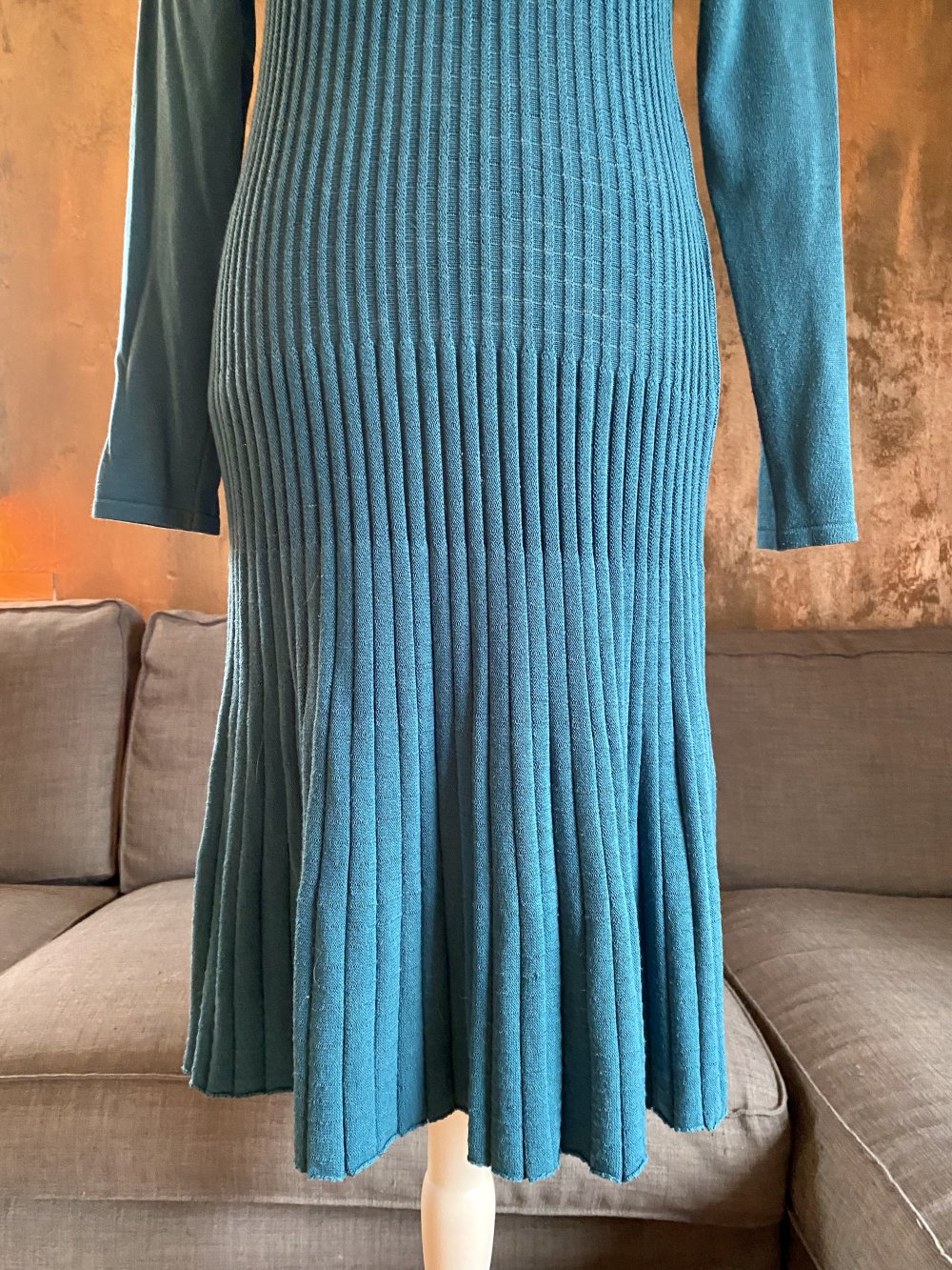 Petrolfarbenes Strickkleid Qiero Größe M 