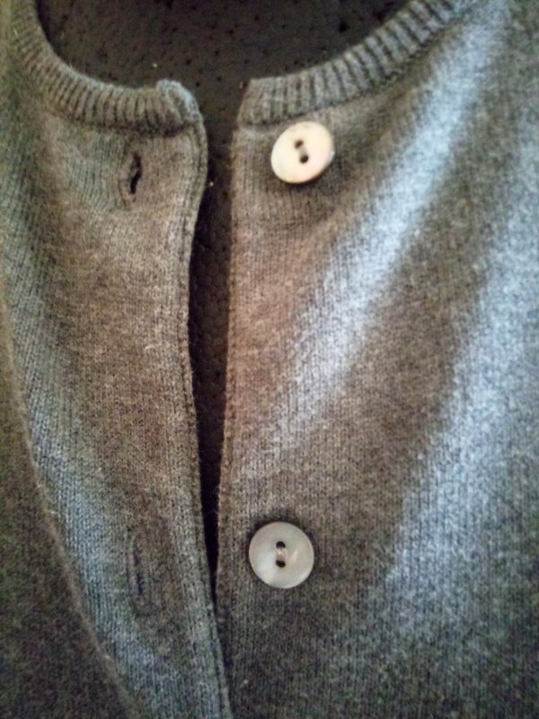 Lands End Strickjacke Cardigan Grau Gr. M 38