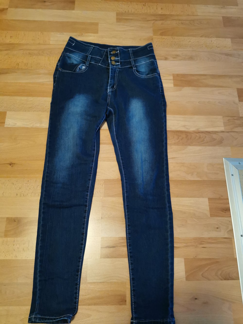  blaue Damen- Jeans- Hose, breiter Bund, GR. M