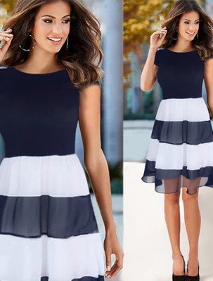 Sommerkleid blau-weiß gestreift