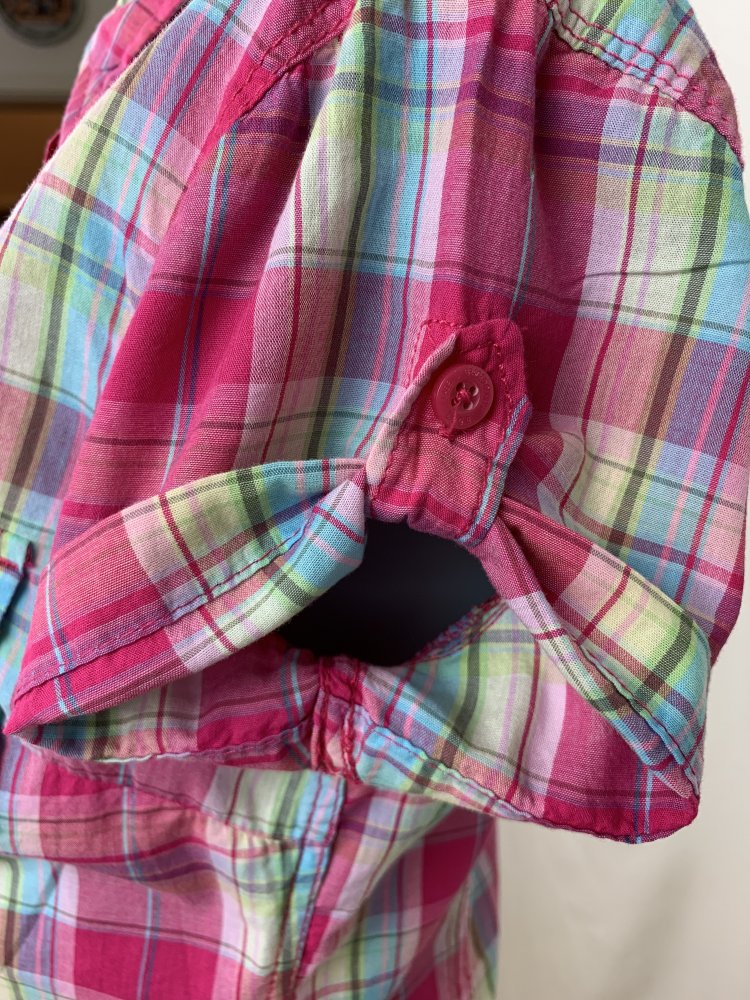 Pink bunte karierte H&M - Bluse - Größe 34