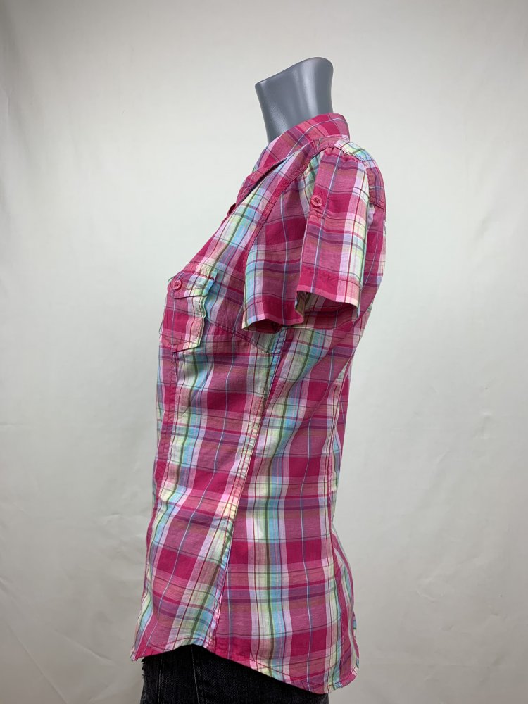 Pink bunte karierte H&M - Bluse - Größe 34
