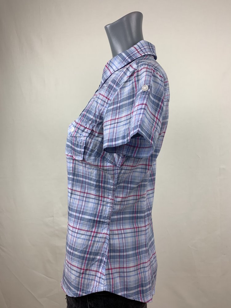 Blau karierte H&M LOGG Bluse - Größe 34