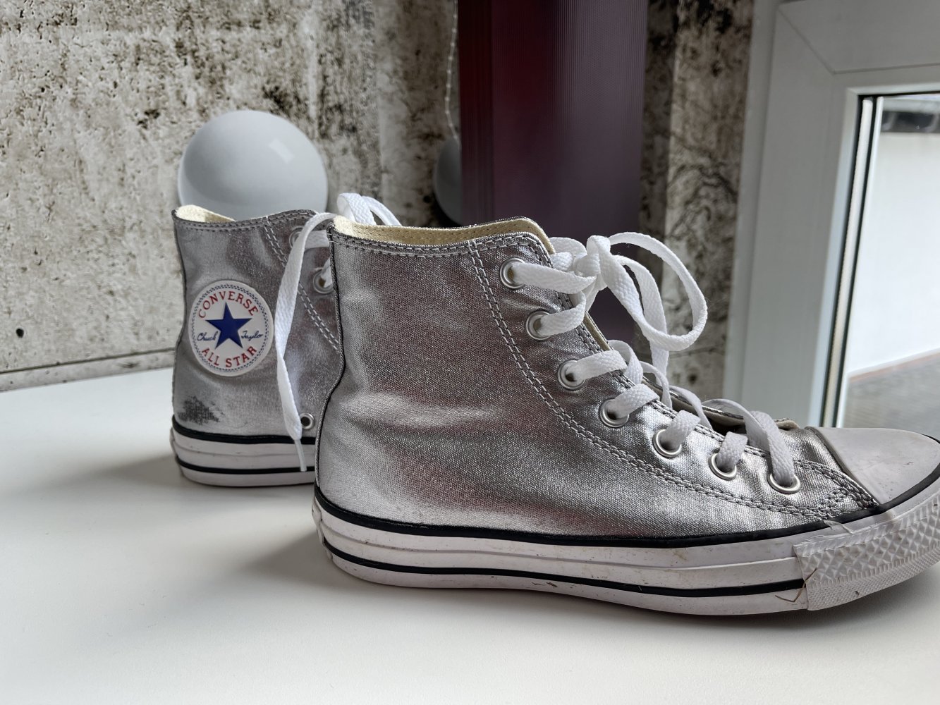 Silber farbige CONVERSE ALL STAR - Sneaker - Größe 37.5