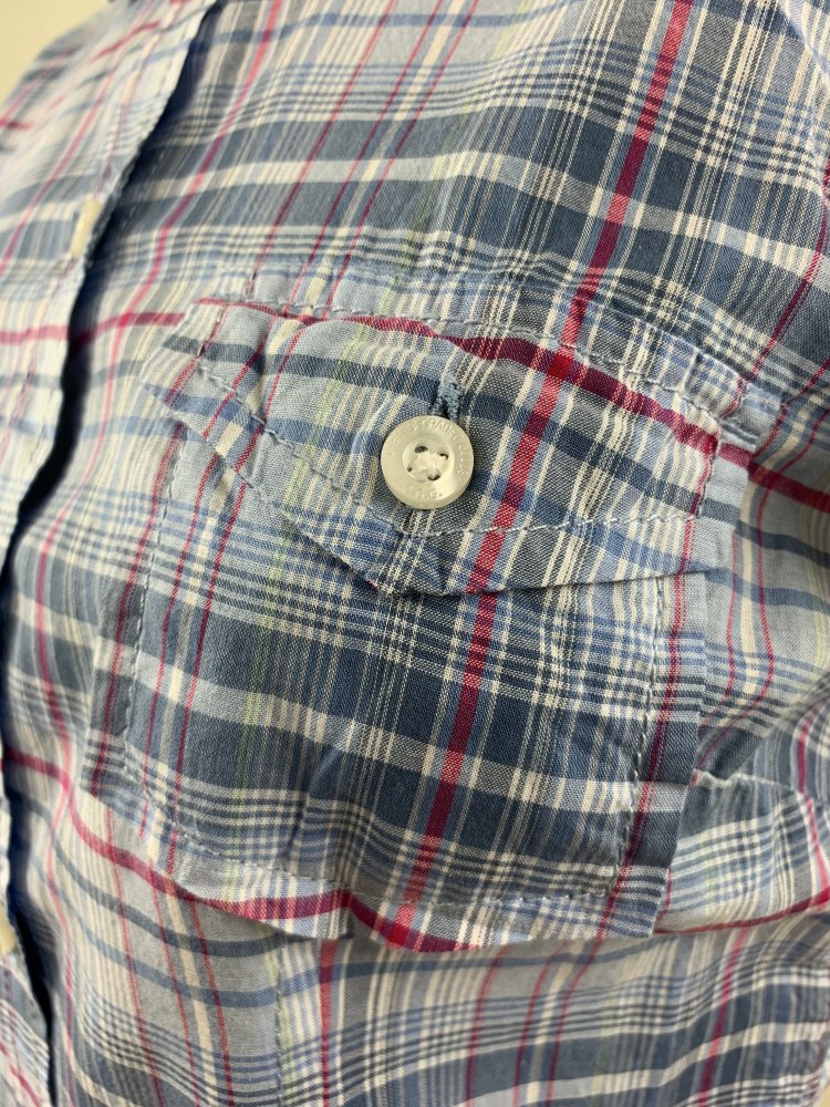 Blau karierte H&M LOGG Bluse - Größe 34