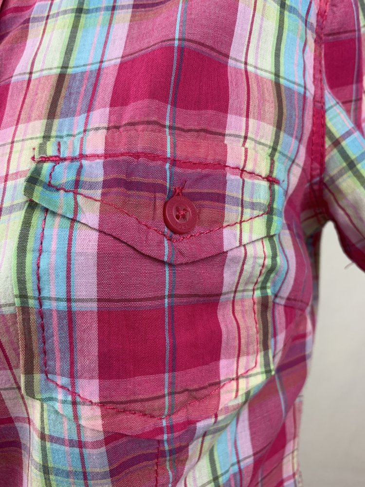 Pink bunte karierte H&M - Bluse - Größe 34