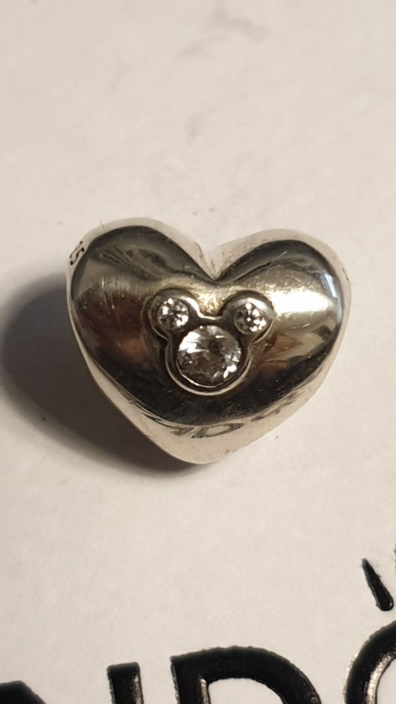 Pandora x Disney Herz mit Micky Maus, retired, Charm, original, Zustand sehr gut