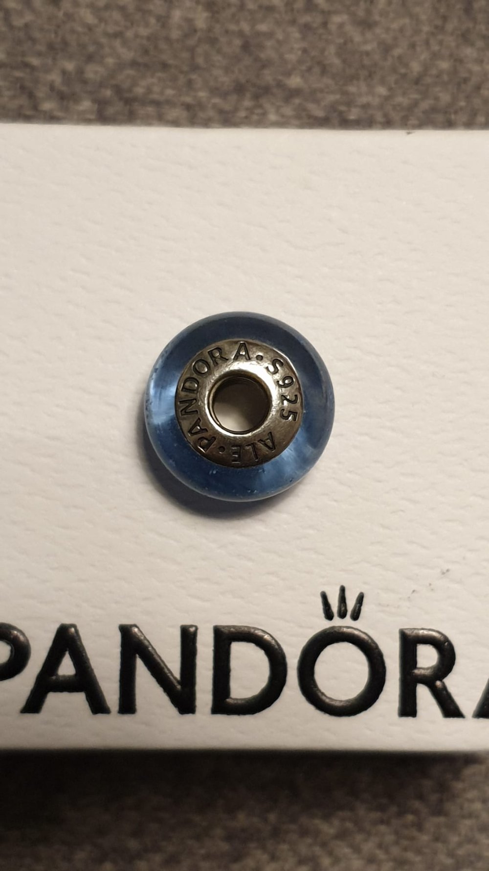 Pandora x Disney Murano-Glas-Charm blau Cinderella, original, glitzernd, leuchtet im Dunkeln, NEUWERTIG