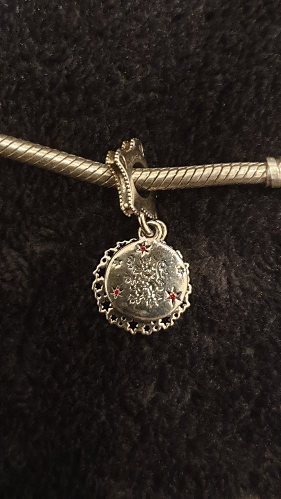 Pandora Harry Potter Hogwarts Haus-Wappen Gryffindor, Löwe, silber rot, Motto, Stern, original, guter Zustand, Dangle Charm