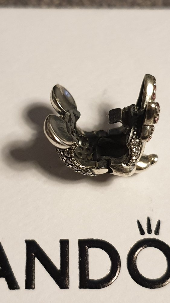 Pandora Disney Minnie Maus mit rosafarbener Pavé-Schleife Clip-Charm, NEUWERTIG