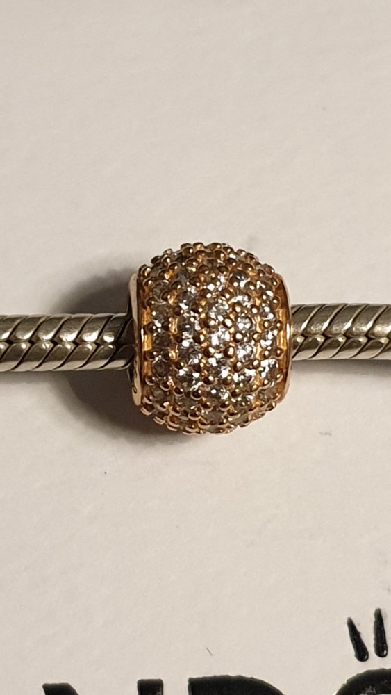 Pandora Rosé Pavé Kugel, Charm, original, NEUWERTIG