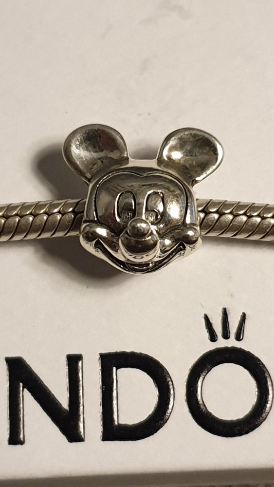 Pandora x Disney Micky Maus (Mickie, Mickey) Kopf, poliert, Charm, original, sehr guter Zustand