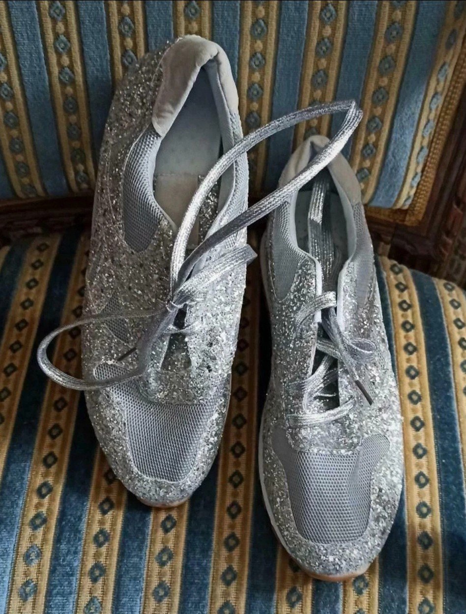 Damen Glitzer Freizeit Schuhe Gr 42