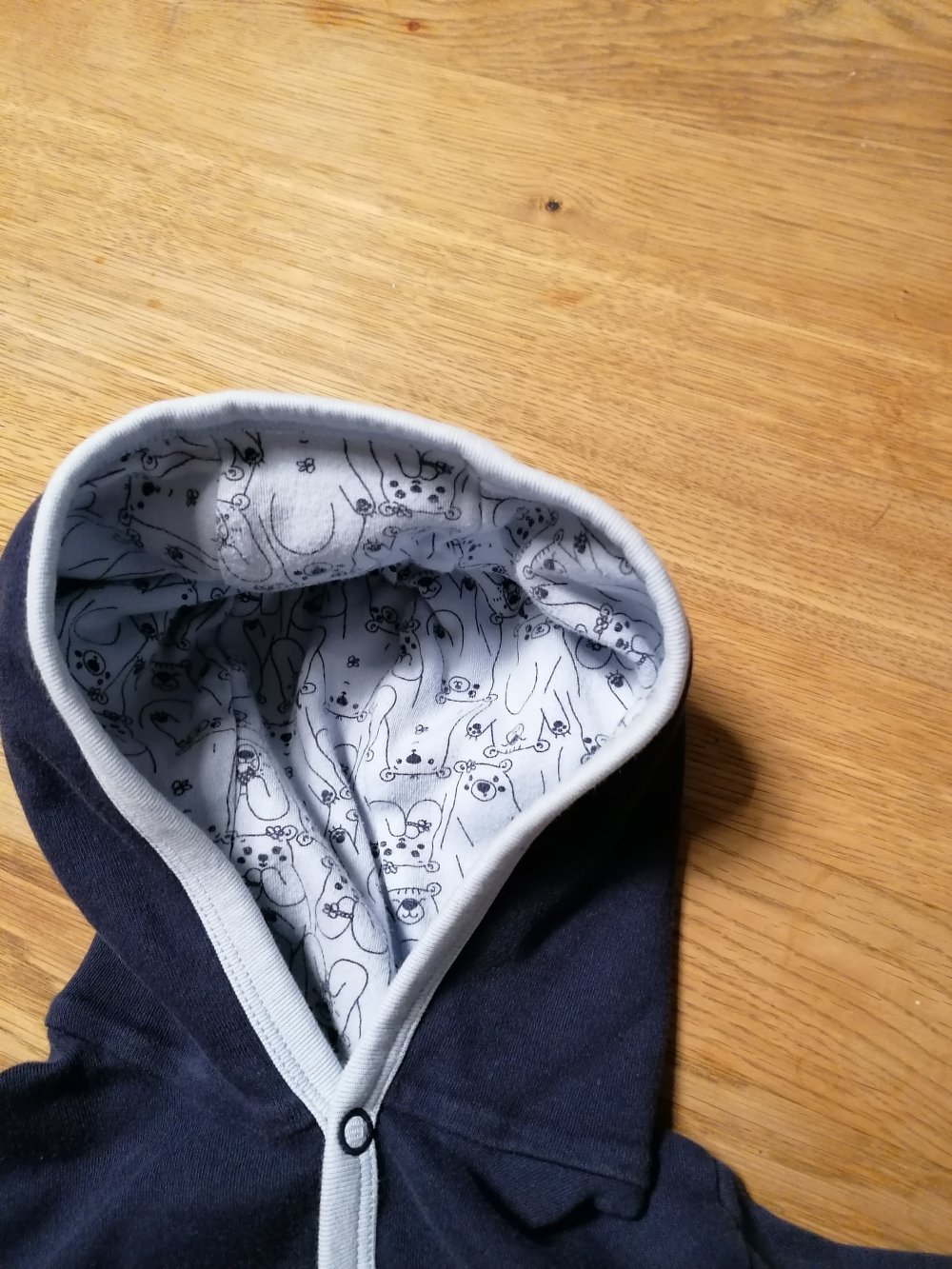 Jacke, Gr. 74-80, Kapuze, Bär, marine, Basic