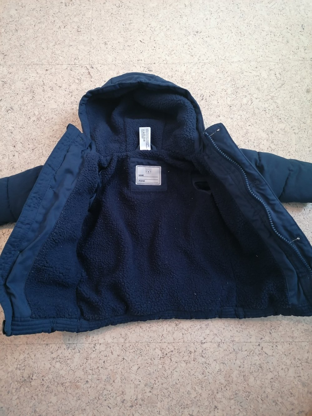 Winterjacke Gr. 68, dick, warm, marine, neu