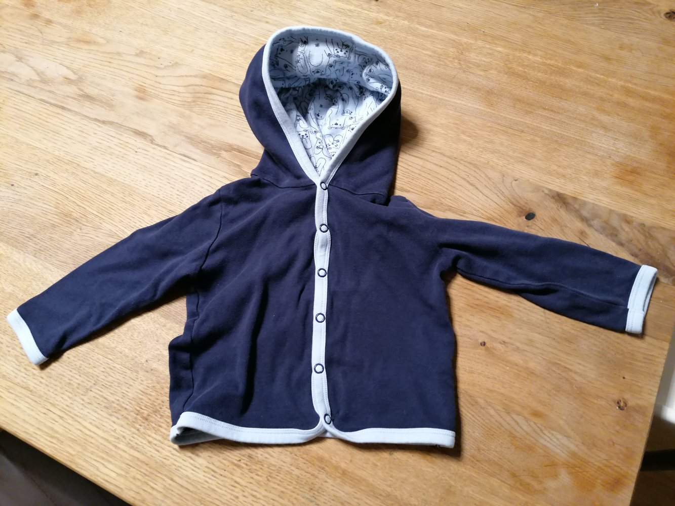 Jacke, Gr. 74-80, Kapuze, Bär, marine, Basic