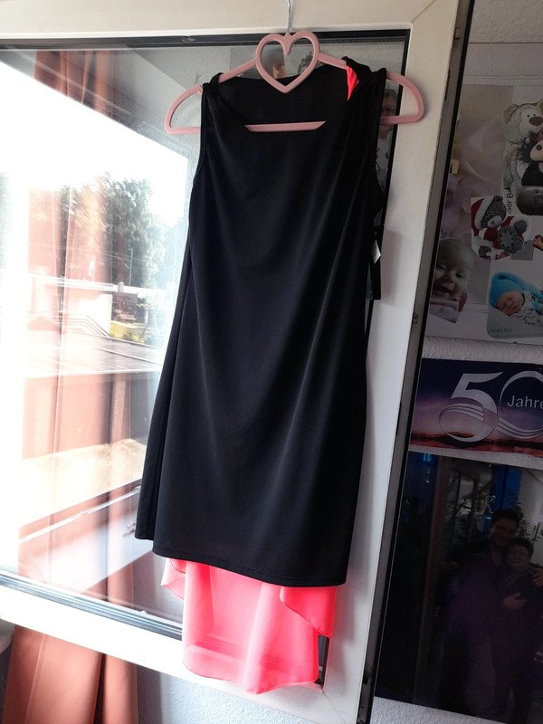 damen oberteil schwarz neon pink neu gr. 46 