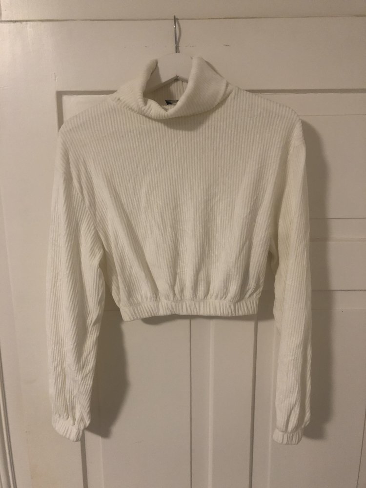 Samt cropped Rollkragenpullover 