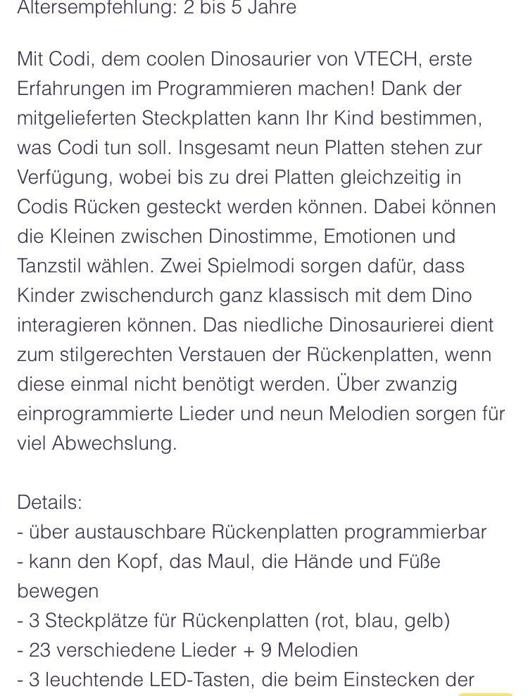 Spielzeug Codi