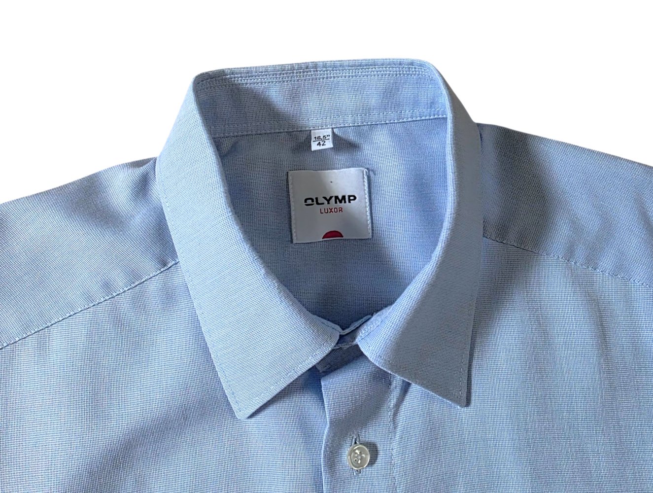 Herren Hemd von Olymp in Gr. 42 / L Luxor hellblau kurzarm halbarm sehr guter Zustand 