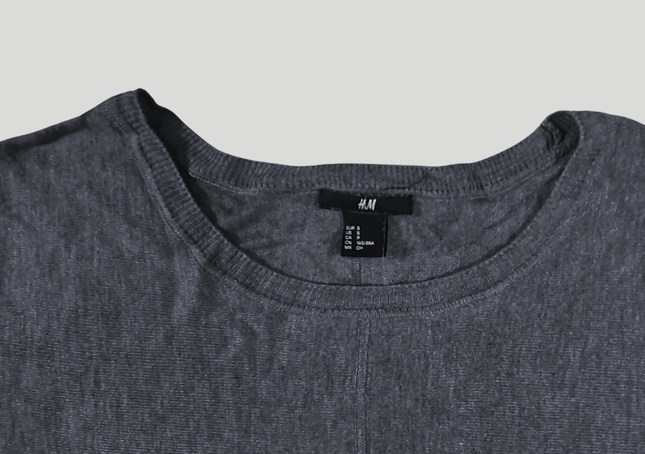  Damen Oberteil Longshirt Longsleeve Shirt Übergangsshirt von H&M in Gr. S – 36 / 38 grau