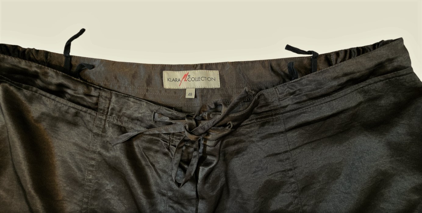 Damen Hose Stoffhose Glanzhose weites Bein von Klara M. Collection in Gr. 48 / XL