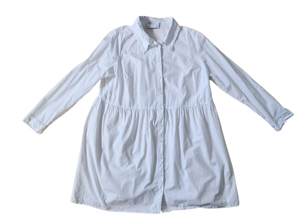 Damen Bluse Hemd Tunika Shirt Longshirt von asos curve Design Gr. L / 44 46 sehr guter Zustand weiß 