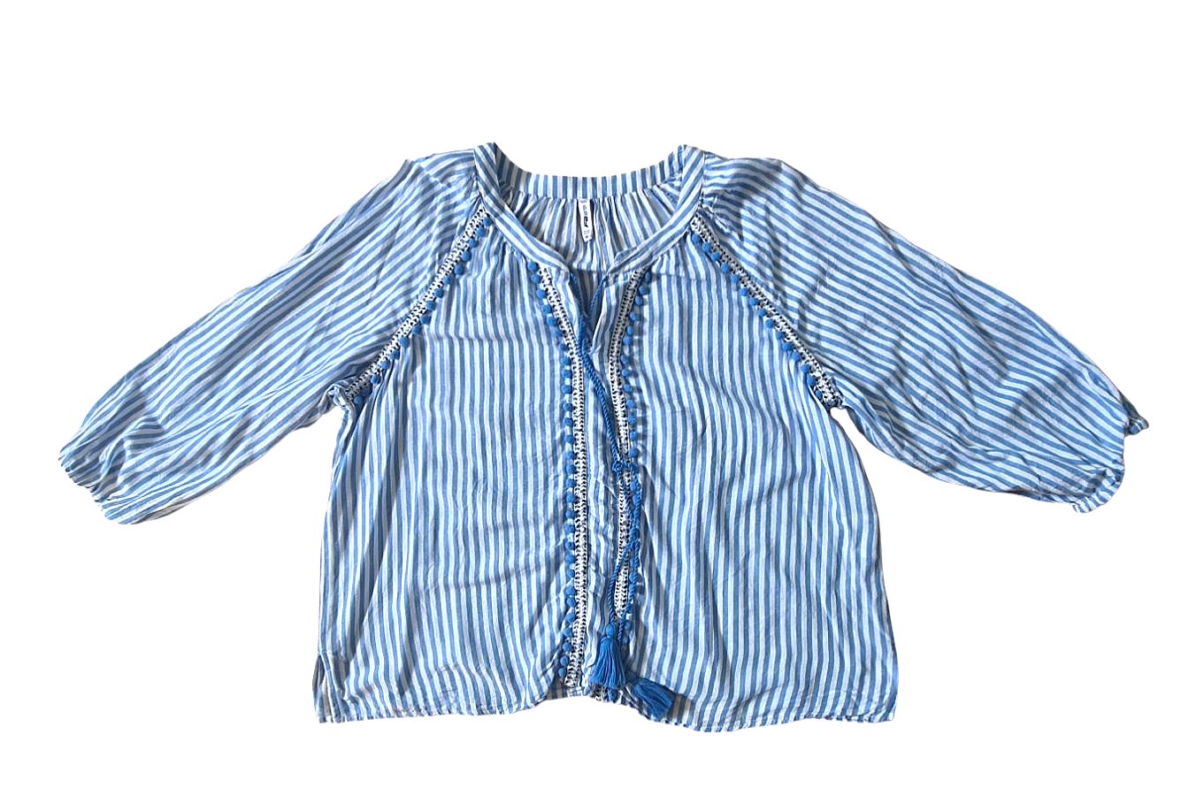 Damen Bluse Tunika Shirt Von FBSister in Gr. XL guter Zustand in weiß-blau 