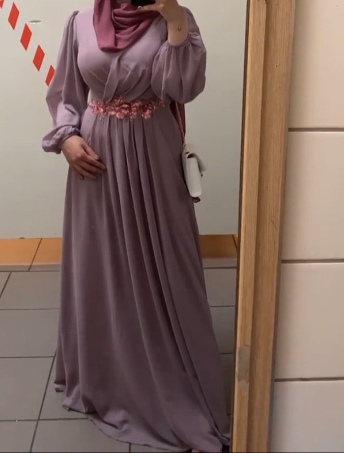 Abendkleid langarm Lila