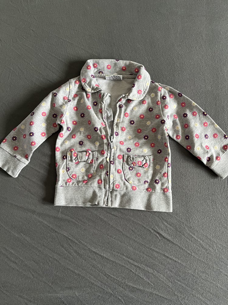 Sweatjacke für Mädchen mit Blümchenmuster